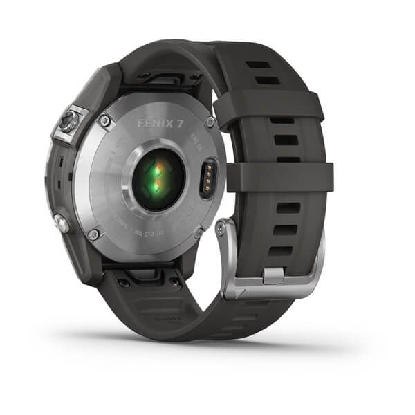 Garmin Fenix 7 Silver w/ Graphite Silicone Band - Garansi Resmi TAM 2 Tahun