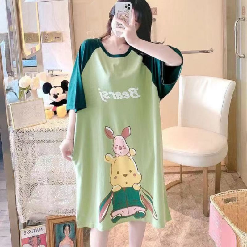 Baju tidur casual dengan gambar kartun yang imut dan lucu