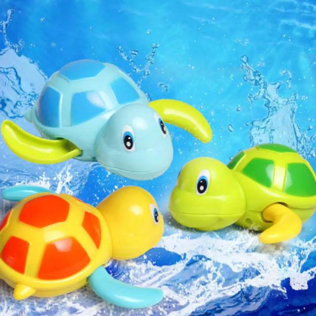( Mia ) Mainan Anak Kura Kura Bergerak Berenang / Mainan Mandi Bayi Buaya Kura Kura Berenang