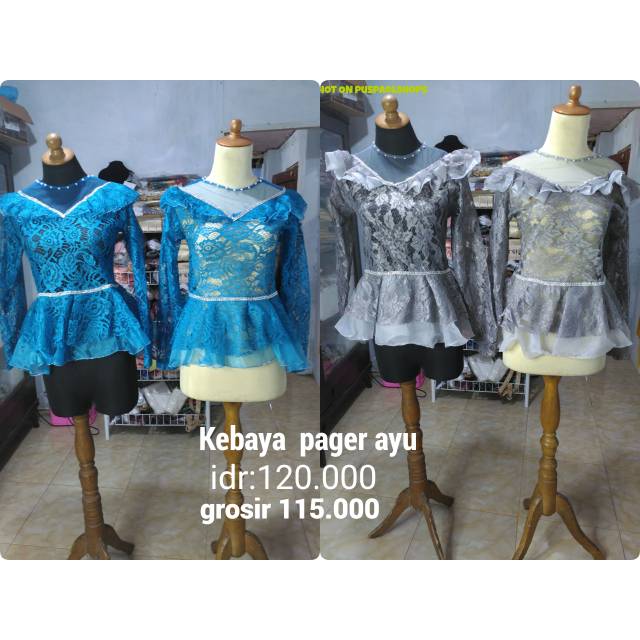 Kebaya pager ayu biru-silver/ kebaya domas/ kebaya brokat