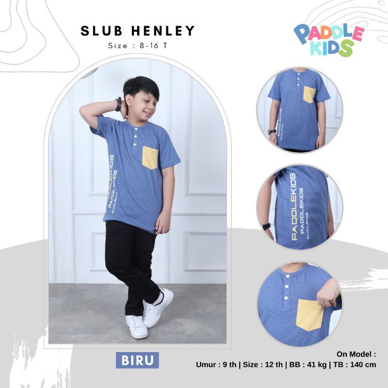 T SHIRT SLUB HENLEY PADDLEKIDS KAOS SLUB HENLEY PADDLE KIDS SIZE JUNIOR 8-16 TAHUN