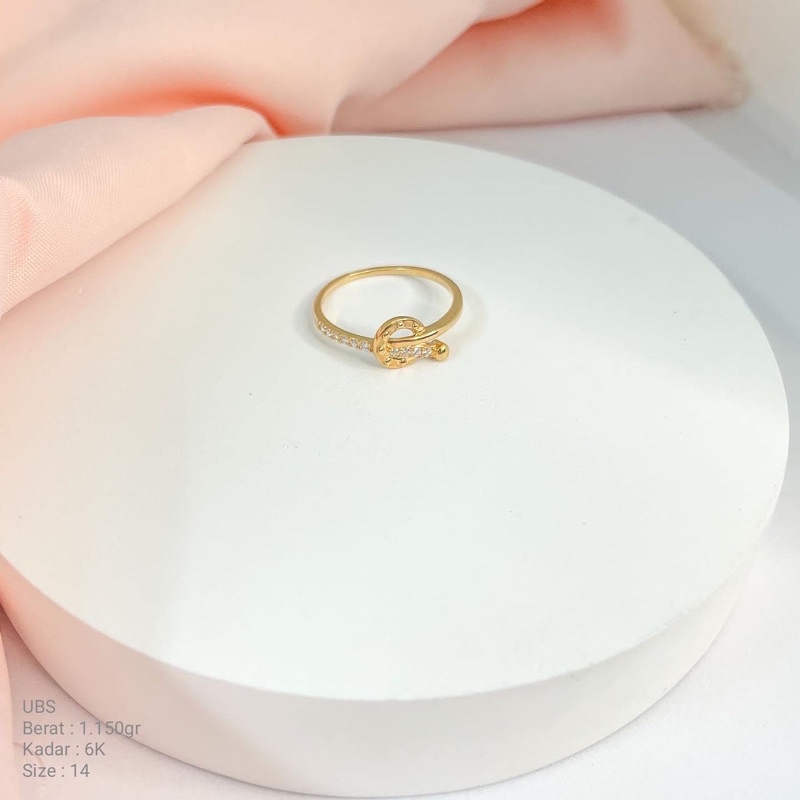 Perhiasan Cincin Emas Fashion Daily Style UBS 8k / 375 dan 6k / 300