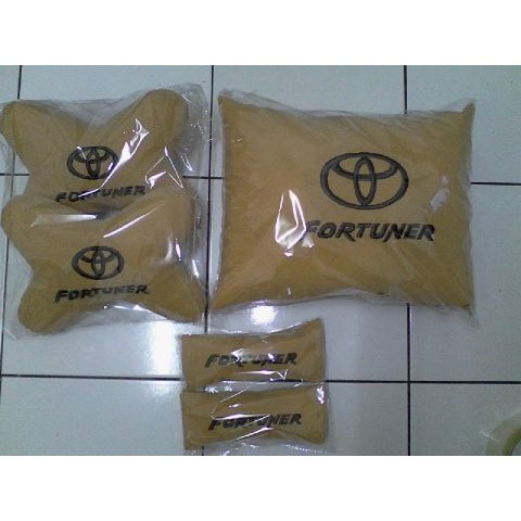 Bantal mobil 3 in 1 aksesoris interior headrest sandaran kepala punggung Toyota Fortuner bisa custom