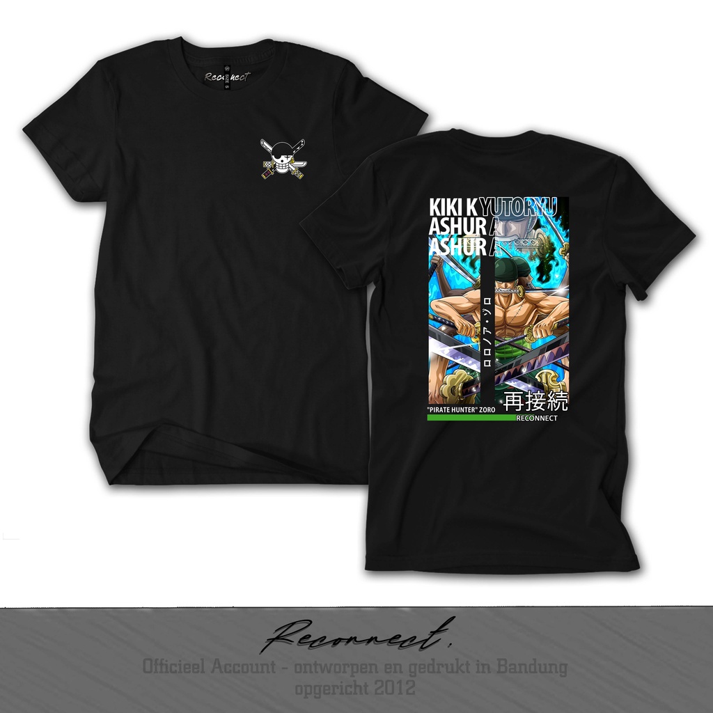 Reconnect Kaos Anak &amp; Dewasa Unisex Anime One Piece Zoro - Gratis Tambah Nama