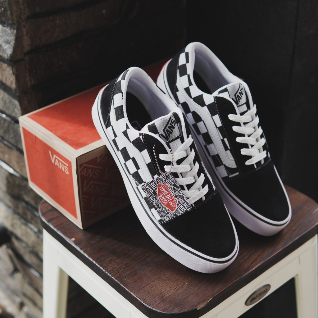 DISKON 50% !! SEPATU SNEAKERS PRIA VANS MOTIF CATUR CHEKBOARD KANVAS PREMIUM LOW SHOES SKATE MURAH