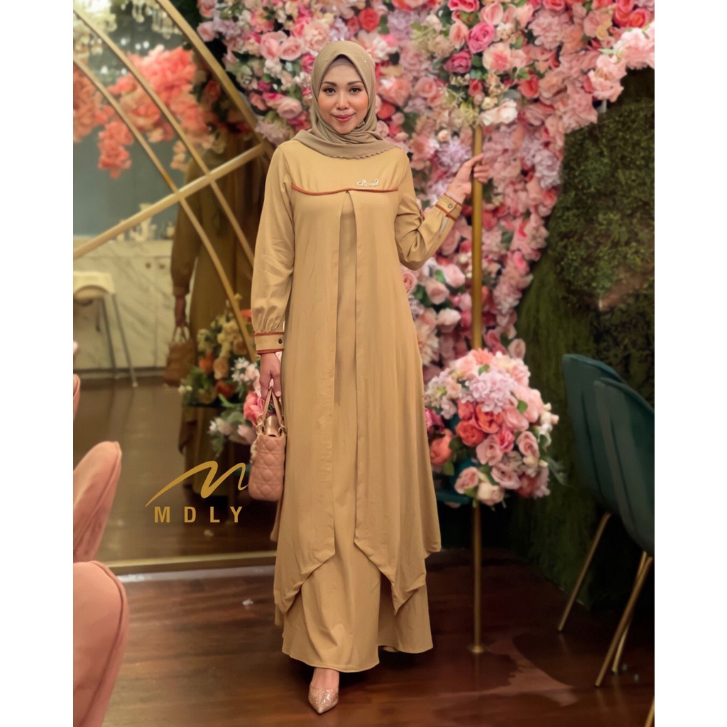 GAMIS DRESS WANITA TERBARU ALUNA Spesial Crem BY MDLY 3053