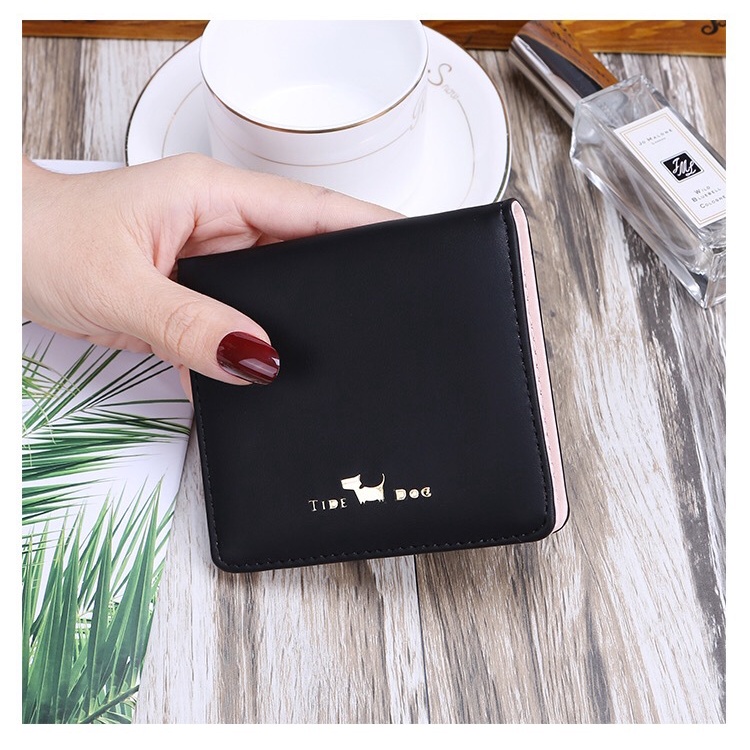 ( GS ) Dompet Wanita Cantik Dompet Lipat Mini Kulit Sintetis