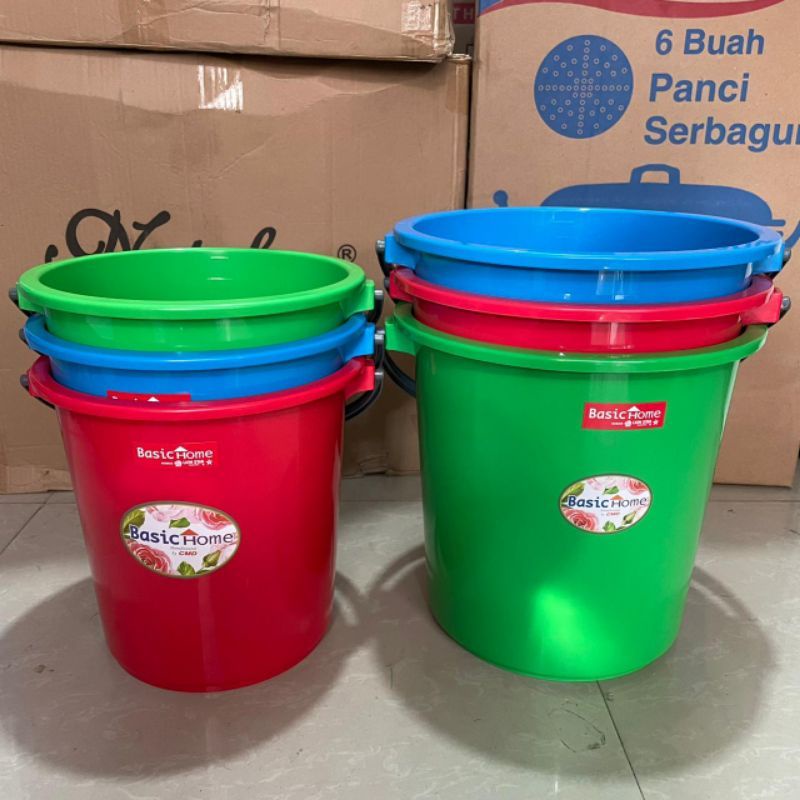 Ember Plastik Warna Gagang 10 15 liter - BASIC HOME