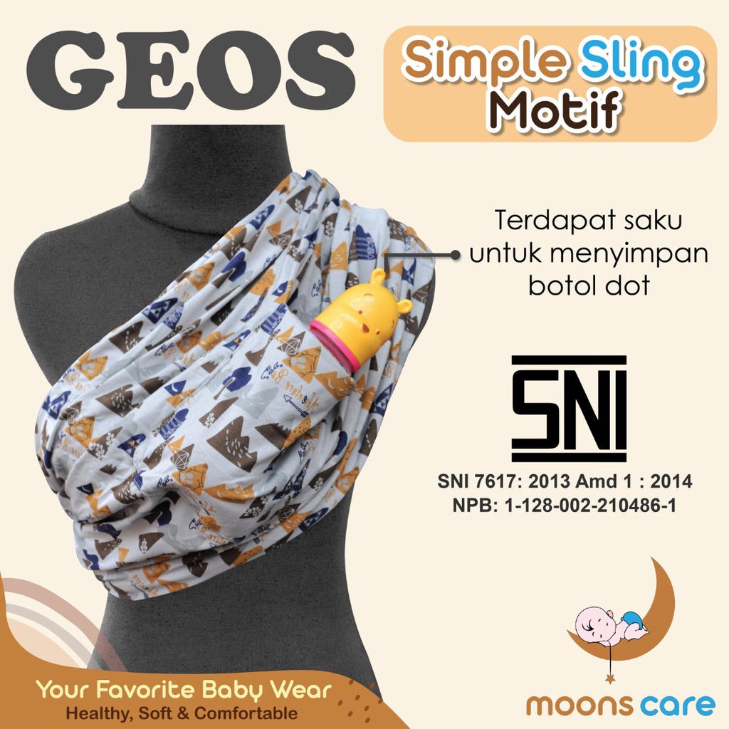 SNI GEOS 1 lapis Motif Gendongan kaos Geos Murah Dita gendongan simpel anti pegal GENDONGAN GEOS