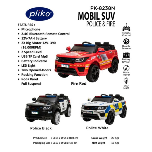 Mobil Aki PK8238N Range Rover Police Pliko