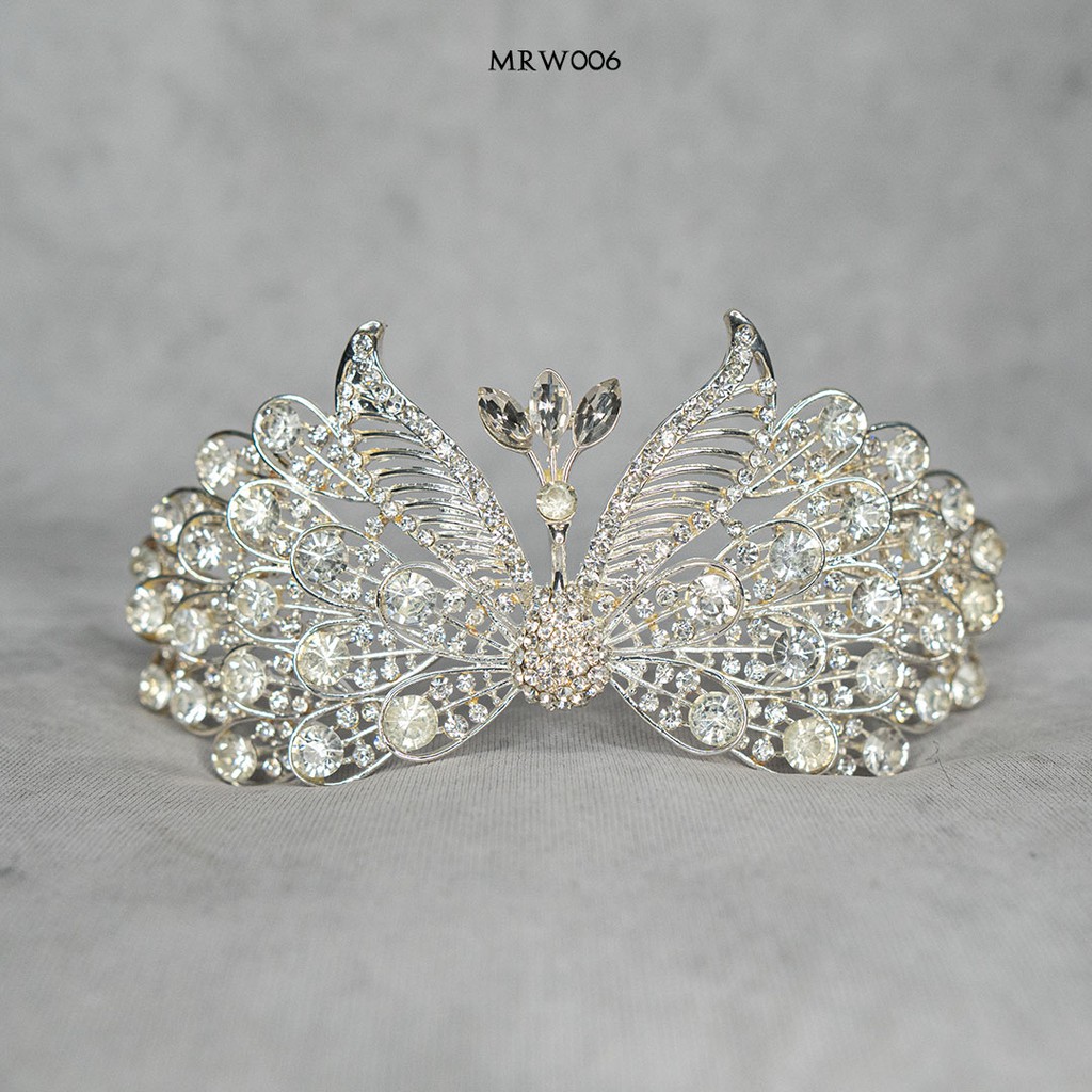 [BISA COD] MAHKOTA PENGANTIN PESTA TIARA AKSESORIS WEDDING HEADPIECE MRW006