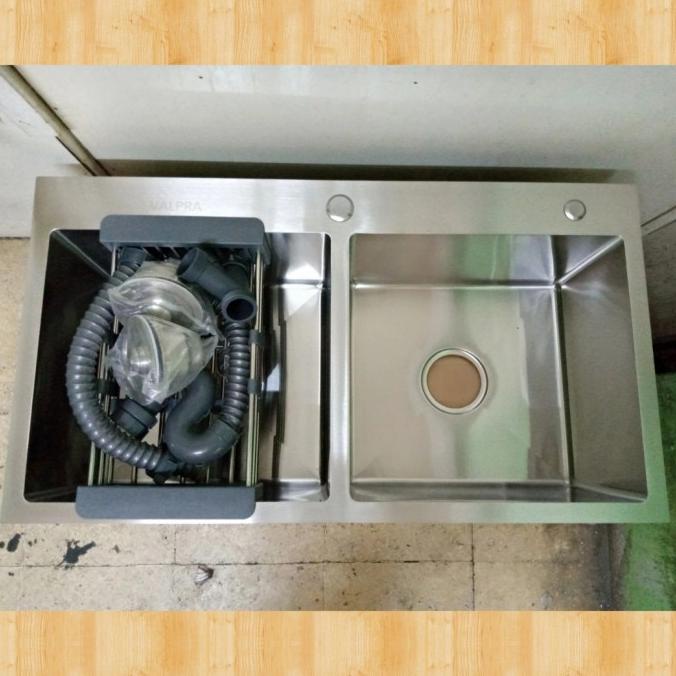 Promo Sink/Bak Cuci Piring Kotak Minimalis 2 Lubang +Peniisir Piring