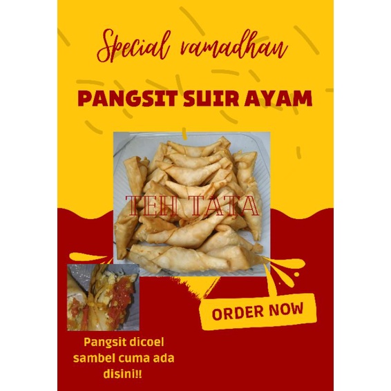 

pangsit suir ayam+sambal