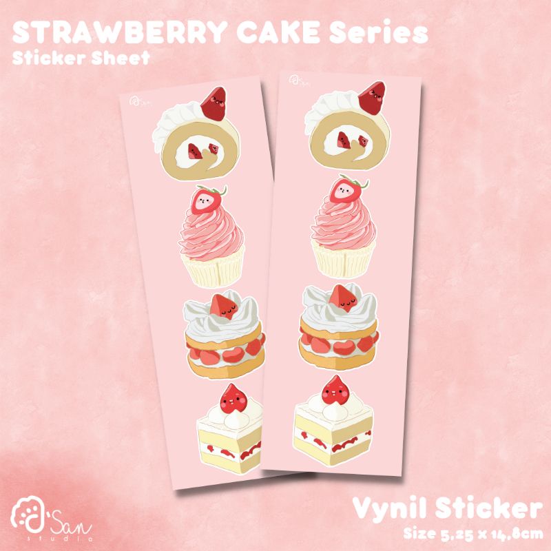 

Strawberry Cake Sticker Sheet