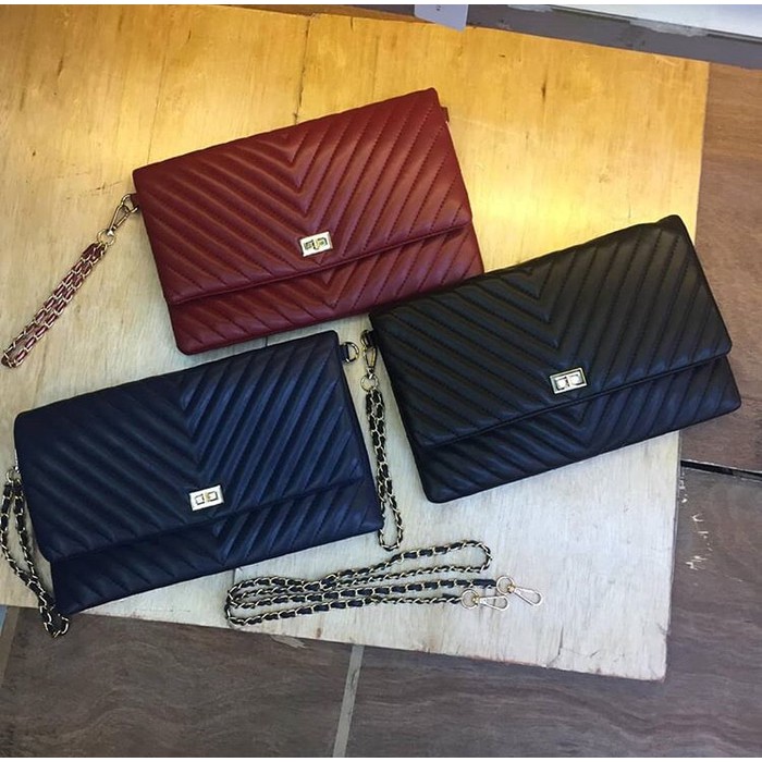 Terbaru... Tas wanita cewek slempang clutch chanel cevron