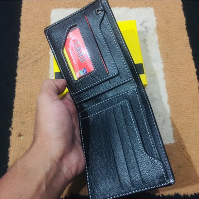 dompet lipat biasa pria bahan kulit sintetis lokal model keren #dompet #dompetlipat #dompetcowok