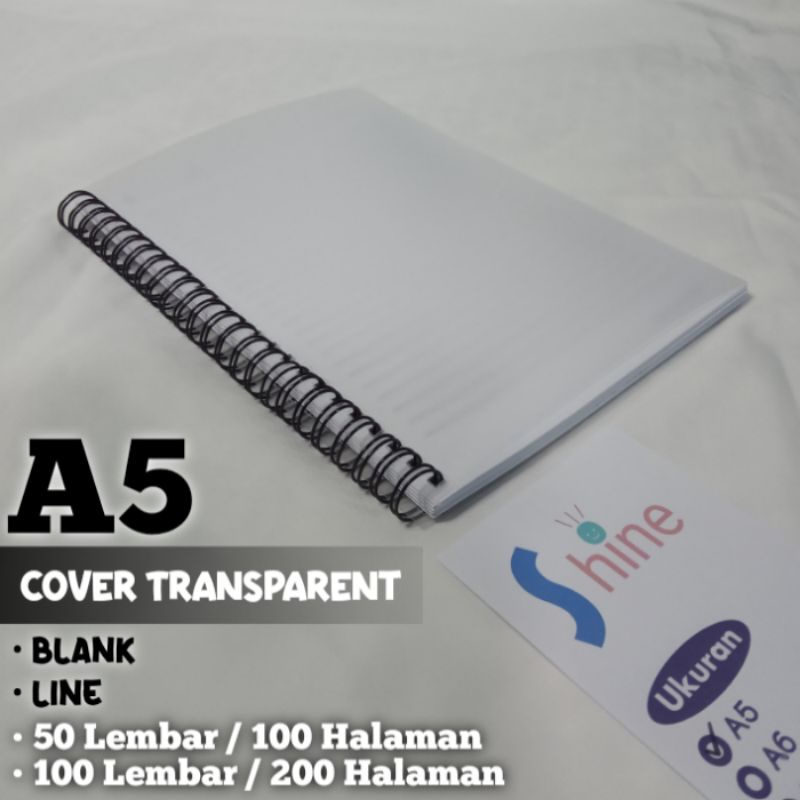 

Cover Transparent A5 Notebook Line Blank 100 Lembar