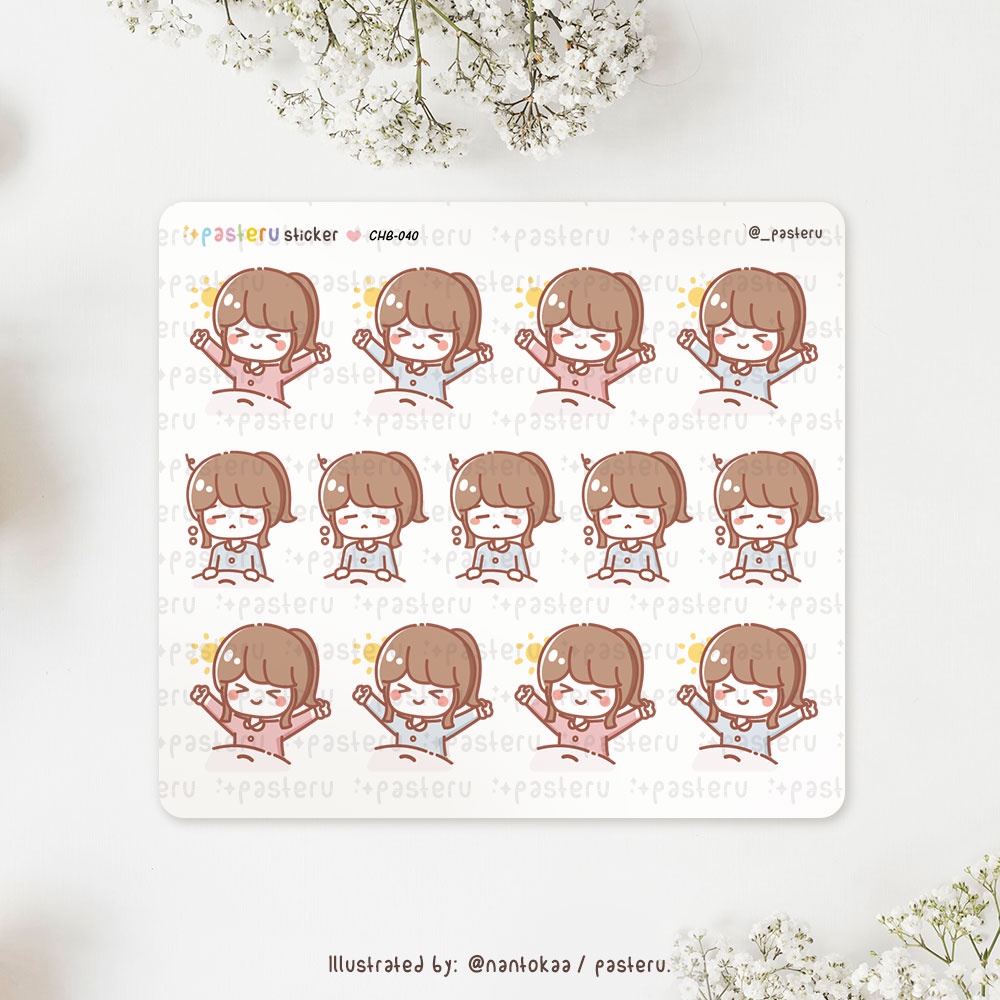 

Chibi Morning Wake | Pasteru Planner Bullet Journal Sticker