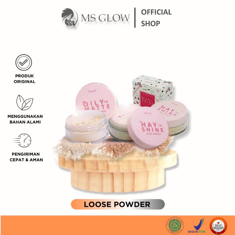 (FREE GIFT) Loose Powder MS Glow Original / Bedak Tabur MS Glow