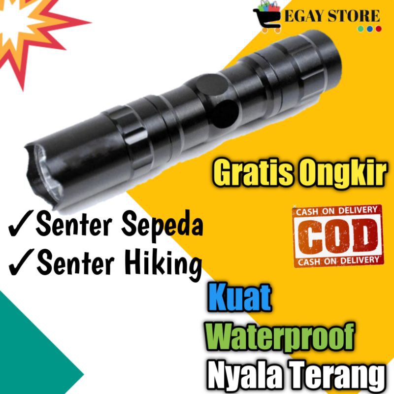 Senter Mini LED Super Terang Anti Air Lampu Sepeda Gunung Waterproof Aksesoris Perlengkapan Sepedah