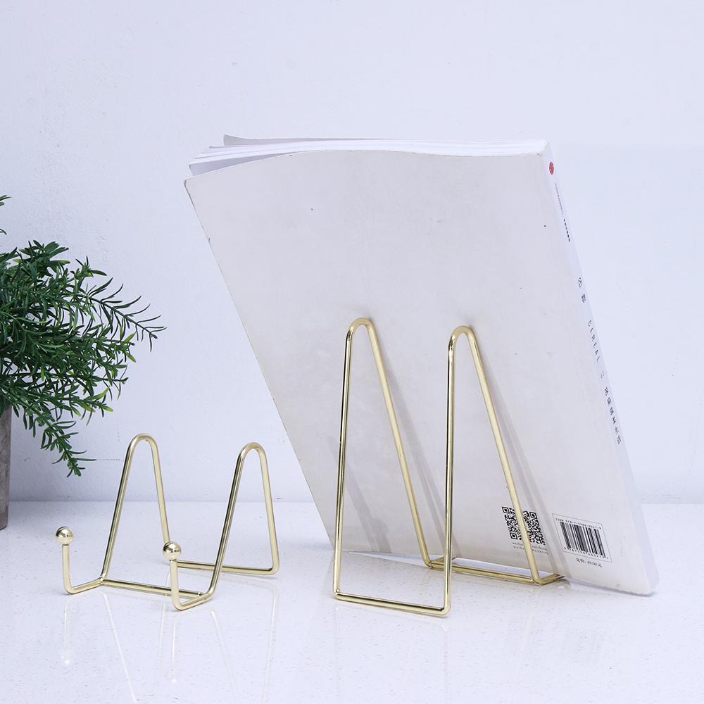 Wonder Rak Besi Piring Hias Ornamen Bracket Gold Easel Desktop Organisasi Rak Penyimpanan Map Foto