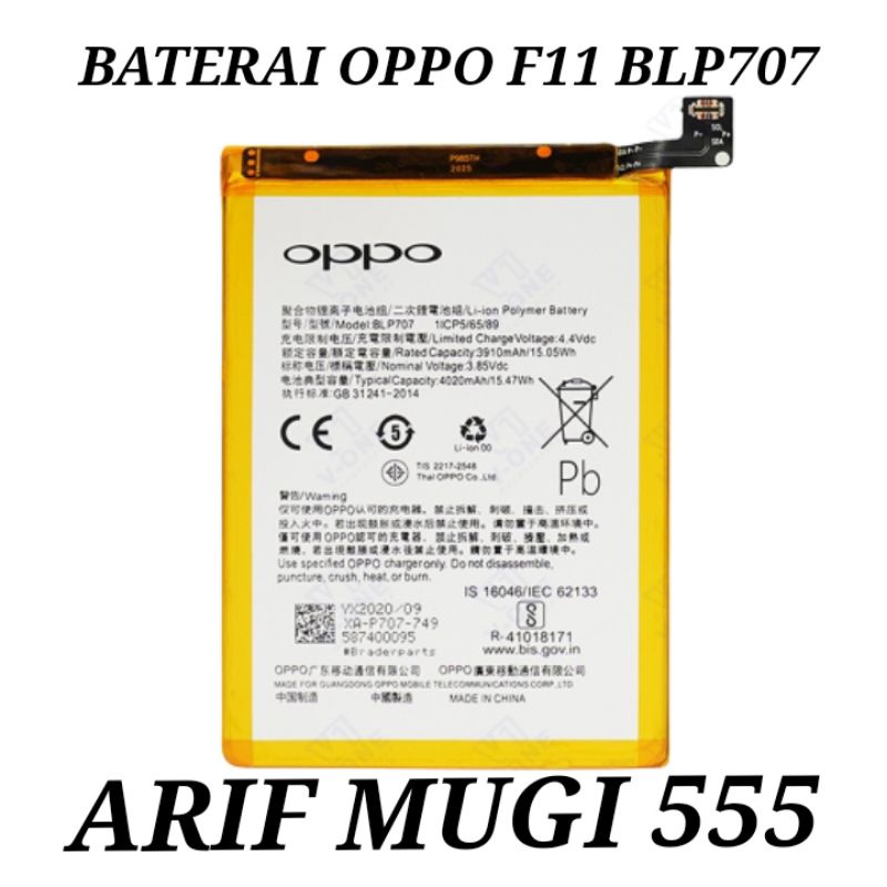 Battery Batrai Baterai Batre Oppo F11 BLP707 Original