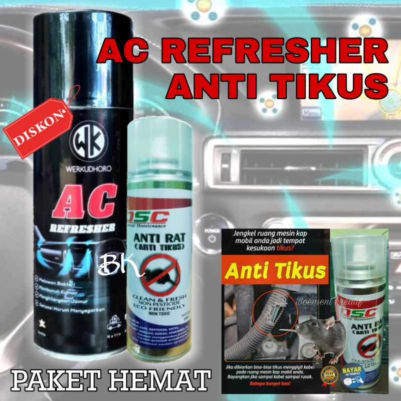 PENGUSIR TIKUS/AC REFRESHER/PEMBERSIH AC/ANTI RAT/PENYEGAR UDARA PAKET 2 in 1