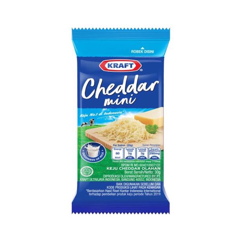 

Kraft mini cheddar 30gr / keju kraft mini 30gr / kraft mini keju cheddar 30gr