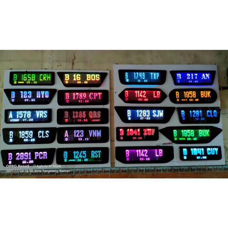 plat acrylic mobil lampu nyala grafir cover akrilik LED cembung termurah laser grafir