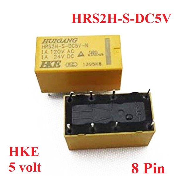 Relay HKE HUIGANG PCB 8 pin kaki 5v 5volt 5 v volt HRS2H-S-DC5V HRS2H