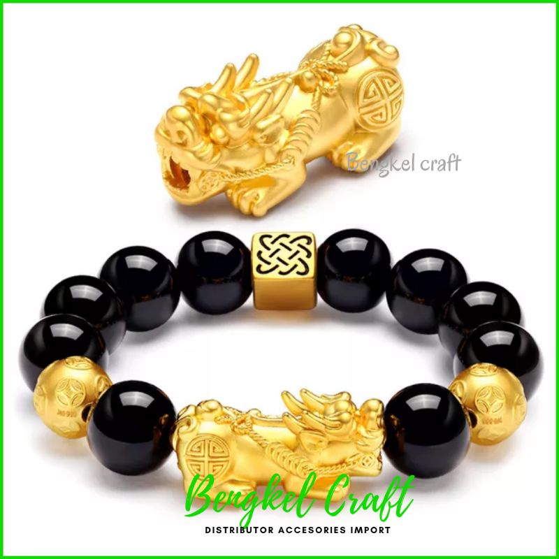 Gelang Keberuntungan Pixiu lapis emas 24k Gelang Hoki Pria wanita