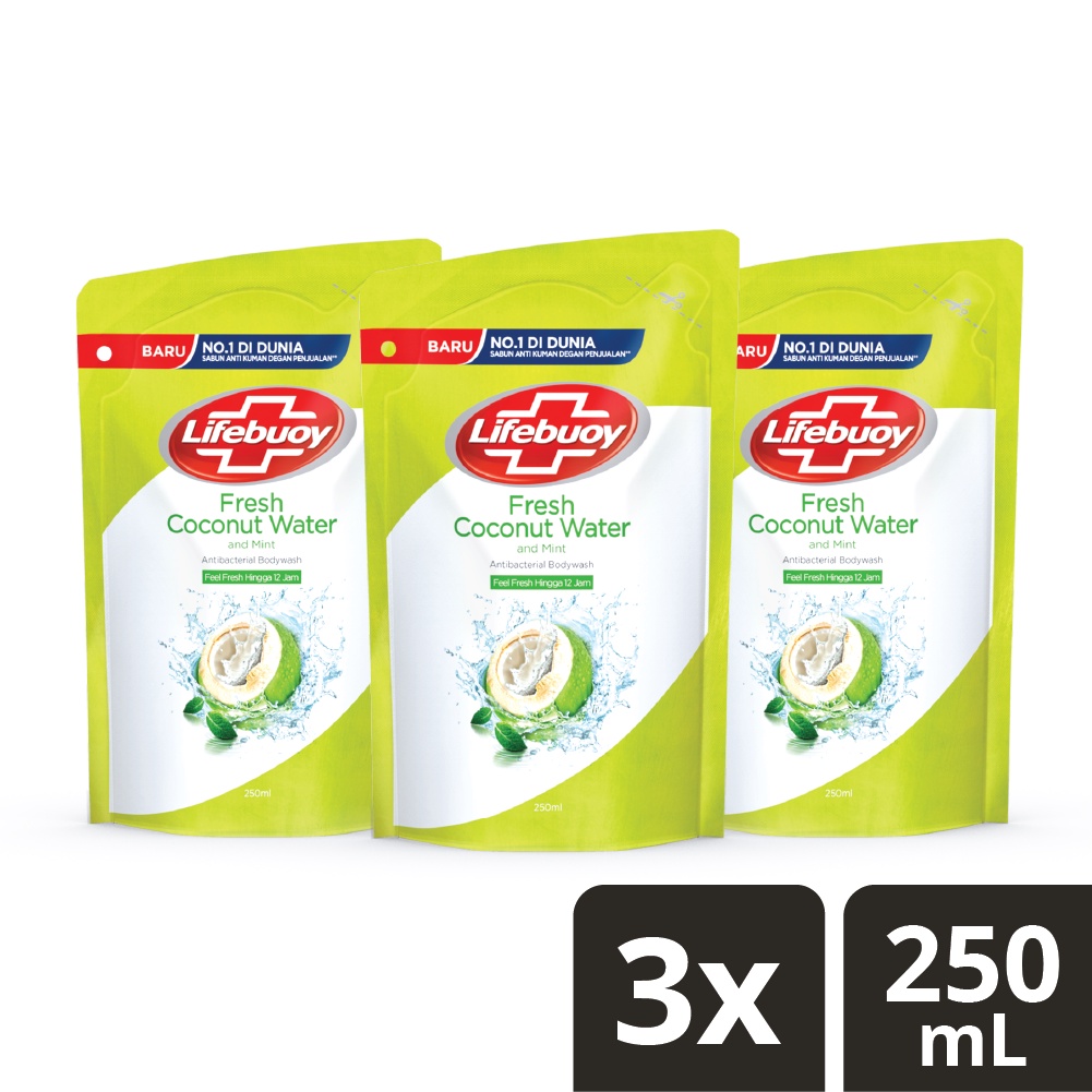 Jual Lifebuoy Fresh Coconut Water & Mint 250ml Triplepack Shopee