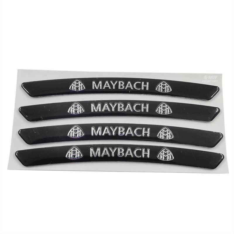 4 x Aluminum MAYBACH Letter Logo Car Auto Wheel Tire Decorative Emblem Badge Sticker Decal MAYBACH