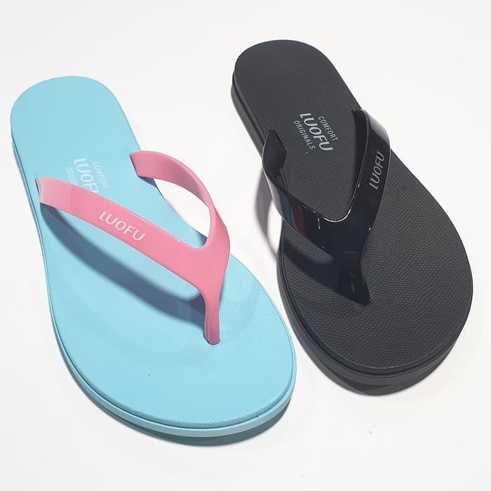 jelly sandal cewek jepit karet luofu import sendal japit wanita F2302