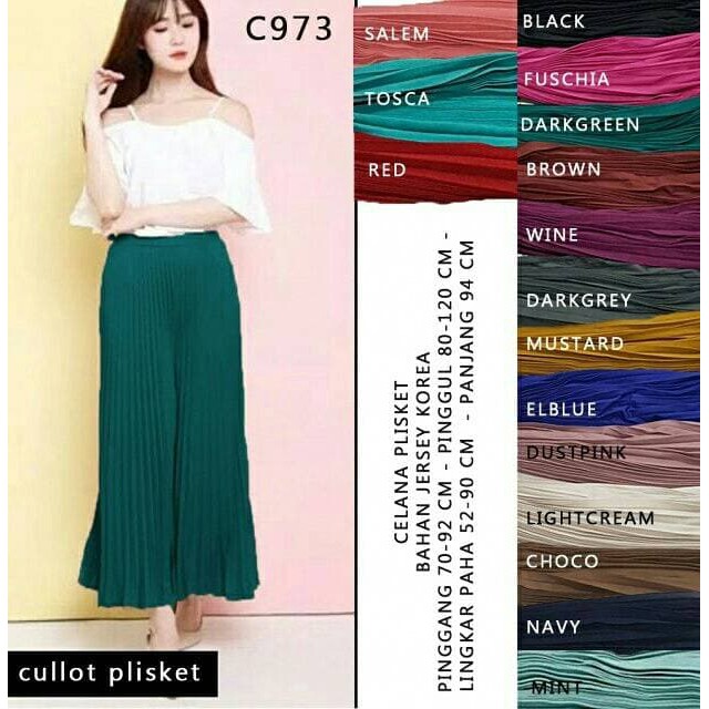 Grab It Fast Celana Kain Wanita Pinggang Karet E20D3 Kulot Kaos Super Jumbo - Uk L88N4  C973 Fashion