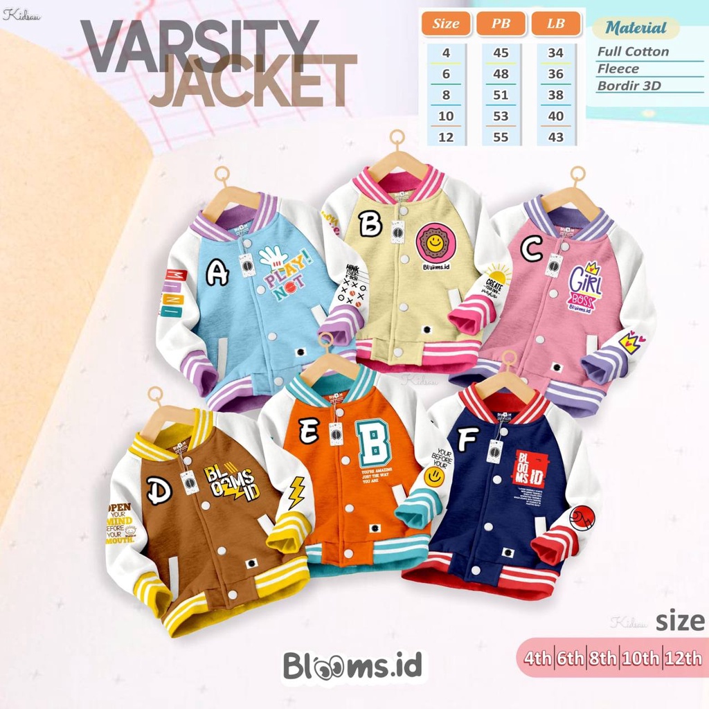 Jacket anak Varsity Batch 1 by Blooms.id