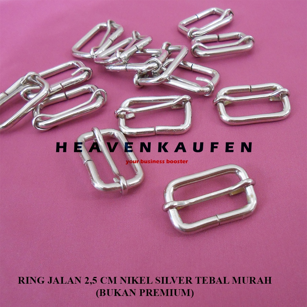 Ring Jalan Gesper Jalan Tas 2,5 cm Nikel Silver Tebal 3 mm Murah Ecer Grosir