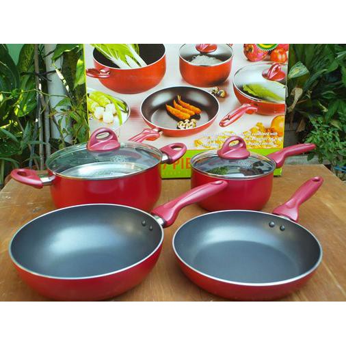 Cookware - Set Panci Supra 7 Pcs Wajan Wok Steamer Teflon Bagus Tokeku.Andalan