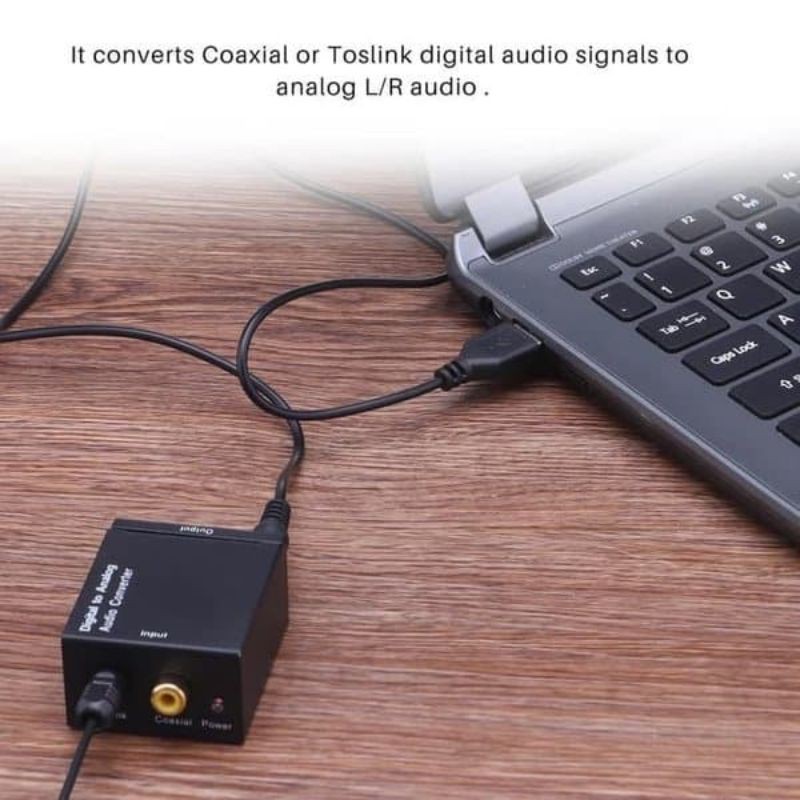 Paket CONVERTER TOSLINK Plus Kabel OPTIK 1.5m AUDIO DIGITAL TO ANALOG