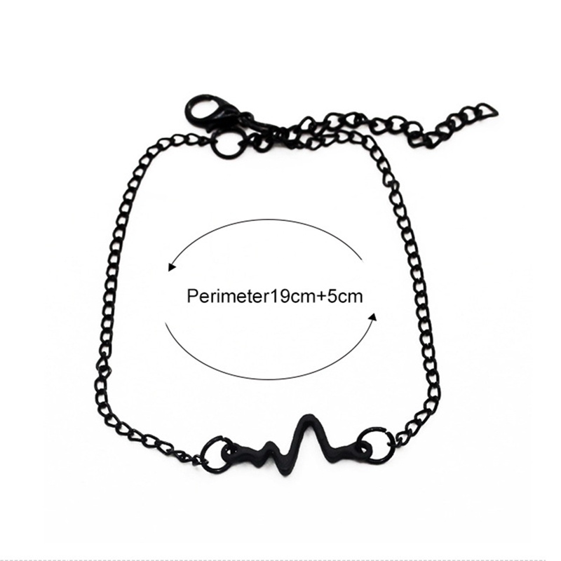 Gelang Rantai Adjustable Model Elektrokardiogram Untuk Pria Dan Wanita