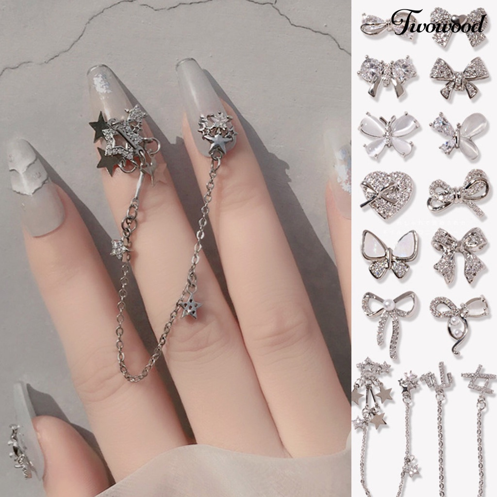 Twowood Ornamen Pita Glitter Dekorasi Nail Art / Manicure DIY