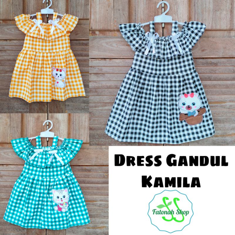 Dress anak 1 2 tahun gaun baju anak cewek perempuan unik ( dress gandul kamila )