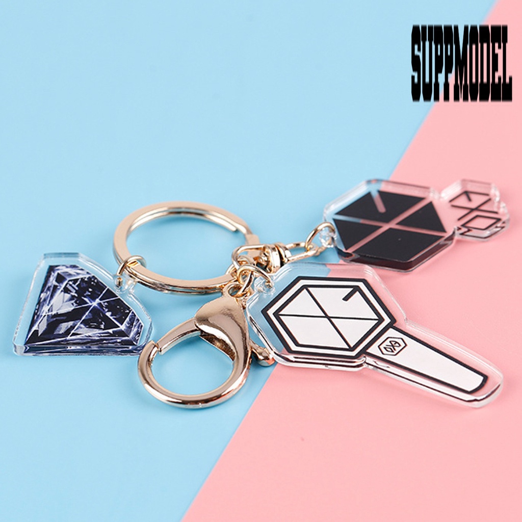 &lt; Suppmodel Gantungan Kunci Akrilik Transparan Dua Sisi Motif K-POP BTS EXO Twice