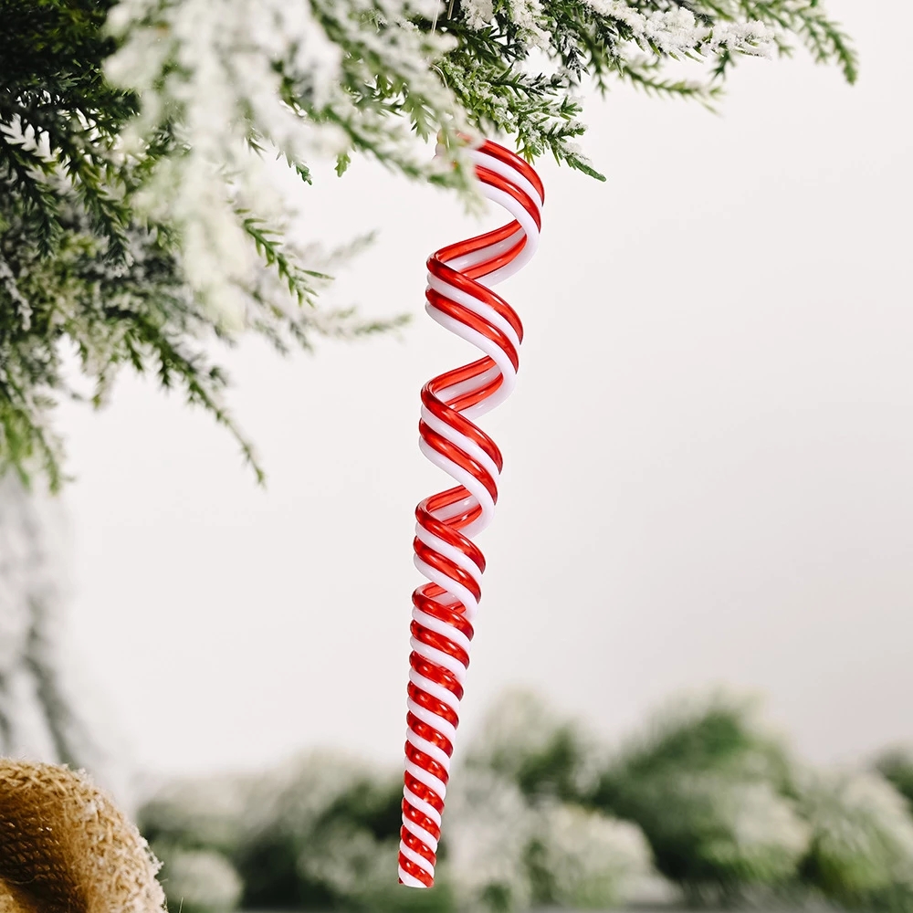 3D Christmas Plastic Candy 3D Red White Lollipop Pendant/Christmas Tree Hanging Decoration Xmas Party Accessories