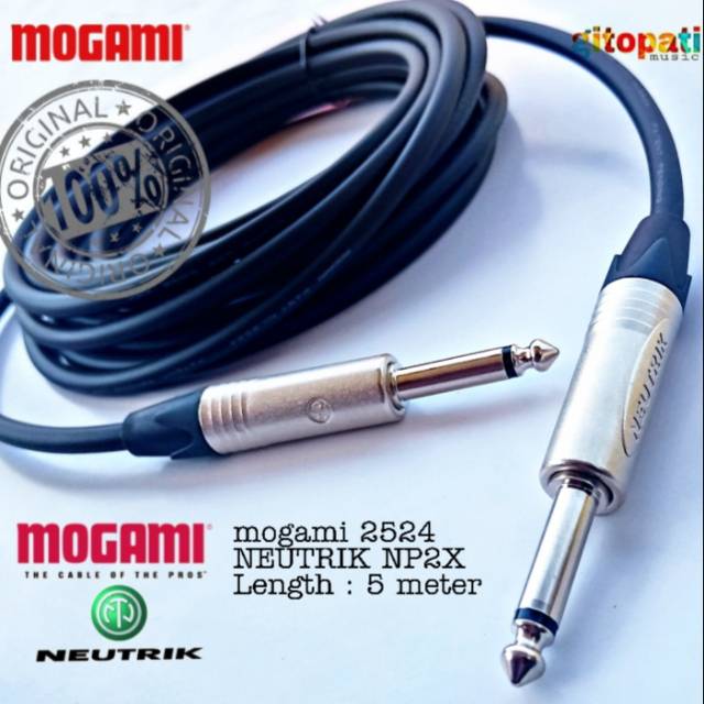 Mogami 2524 vs neutrik np2x original panjang 5 meter