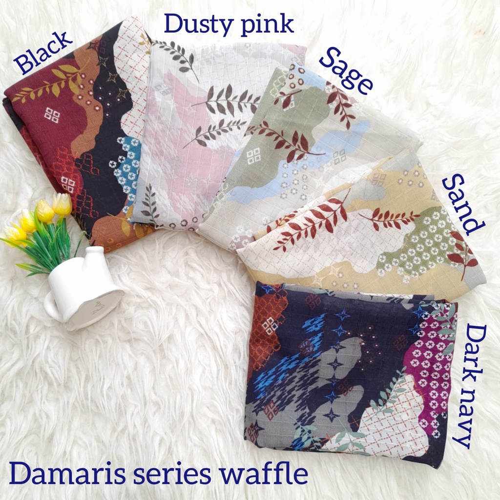 HIJAB DAMARIS/HIJAB SEGIEMPAT/JILBAB SEGI EMPAT/KERUDUNG SEGI4/SQUARE MOTIF ABSTRAK/POLYCOTTON