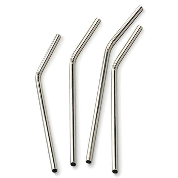 Sedotan Minum straw Bahan Metal logam Stainless Steel steel Reusable bengkok lurus bisa di cuci aman