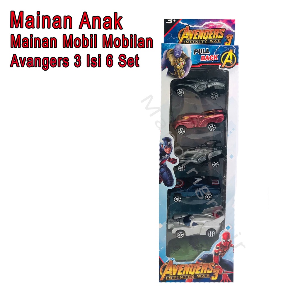 Mainan Mobil Mobilan * Mainan Anak * Avangers 3 Isi 6 Set