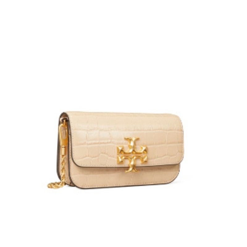 Tory Burch Eleanor Chroco Beige Sling Bag - Sand