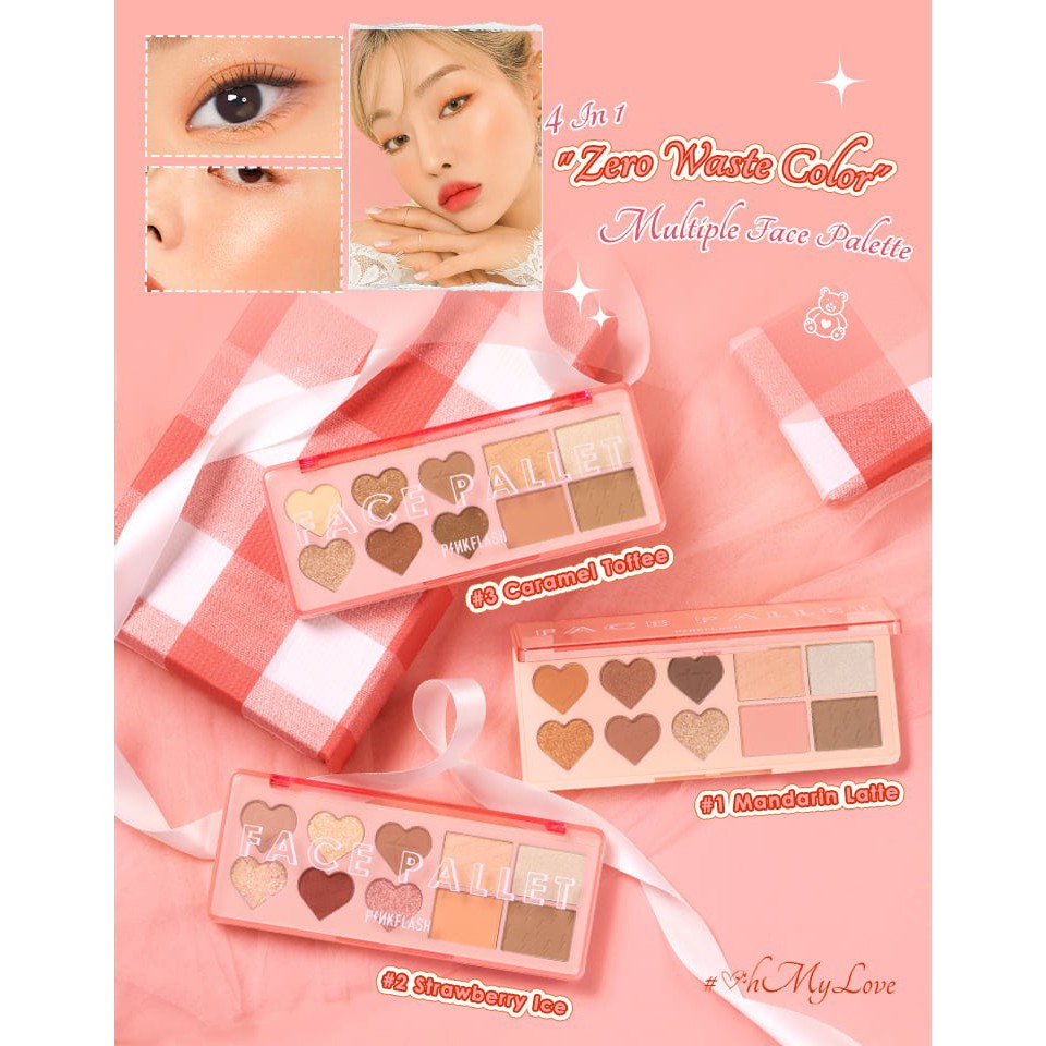 Pinkflash Multiple Face Palette 4in1 Blush Contour Highlighter Eyeshadow Pinkflash Eyeshadow Pallete Pinkflash Eyeshadow Palette Pinkflash Eyeshadow  Pink Flash